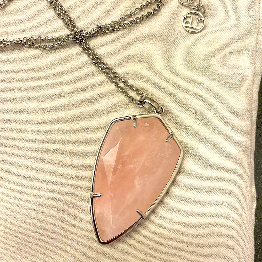 Rhodonite Camden Silver Necklace 30 inch